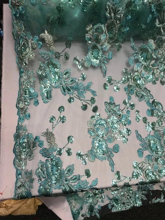 Transparent Prom Design Bridal Mesh Lace Embroidered Wedding FabricICE FABRICSICE FABRICSMintTransparent Prom Design Bridal Mesh Lace Embroidered Wedding Fabric ICE FABRICS