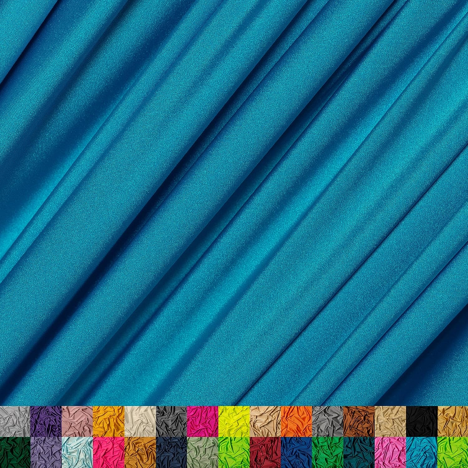 Turquoise Luxury Nylon Spandex Fabric By The YardICE FABRICSICE FABRICSBy The Yard (58" Width)Turquoise Luxury Nylon Spandex Fabric By The Yard ICE FABRICS