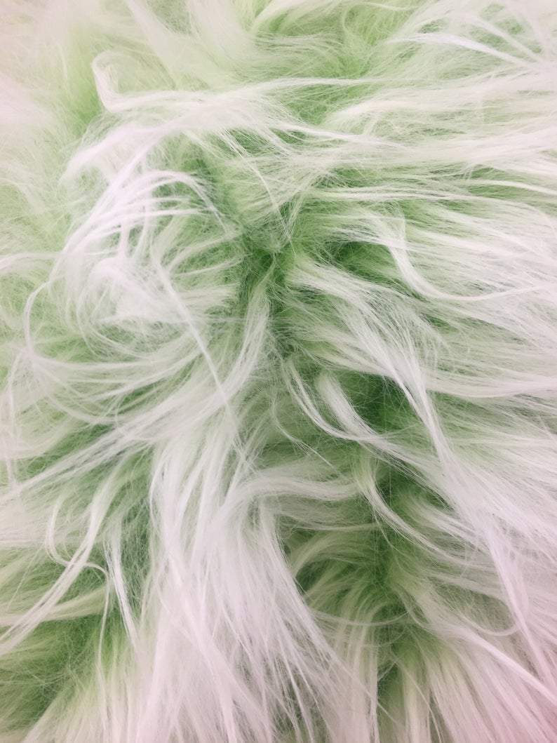 Two Tone Polar Bear Fur Material Faux Fur FabricICEFABRICICE FABRICSGreenBy The Yard (60 inches Wide)Two Tone Polar Bear Fur Material Faux Fur Fabric ICEFABRIC