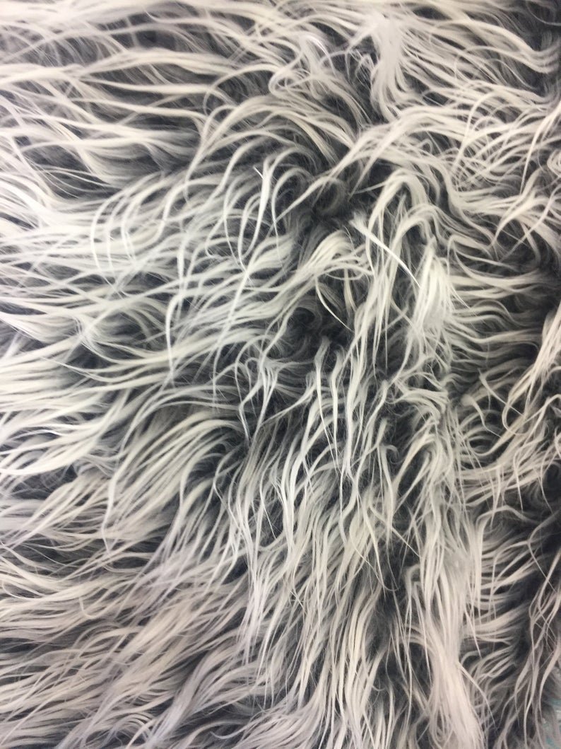 Two Tone Polar Bear Fur Material Faux Fur FabricICEFABRICICE FABRICSCharcoalBy The Yard (60 inches Wide)Two Tone Polar Bear Fur Material Faux Fur Fabric ICEFABRIC