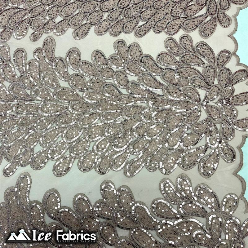 Vegas Peacock Sequin Lace Fabric on Mesh Fashion FabricICE FABRICSICE FABRICSSold by 3 Panels (56" Wide)Dusty RoseVegas Peacock Sequin Lace Fabric on Mesh Fashion Fabric ICE FABRICS