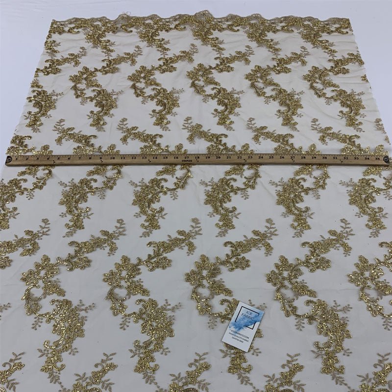 Veil Gowns Fabric Sold By The Yard | French Embroidered Mesh LaceICEFABRICICE FABRICSGold MetallicVeil Gowns Fabric Sold By The Yard | French Embroidered Mesh LaceICEFABRICICE FABRICSGold MetallicVeil Gowns Fabric Sold By The Yard | French Embroidered Mesh Lace ICEFABRIC