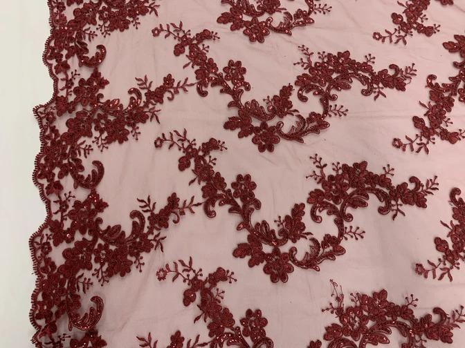 Veil Gowns Fabric Sold By The Yard | French Embroidered Mesh LaceICEFABRICICE FABRICSBurgundyVeil Gowns Fabric Sold By The Yard | French Embroidered Mesh LaceICEFABRICICE FABRICSBurgundyVeil Gowns Fabric Sold By The Yard | French Embroidered Mesh Lace ICEFABRIC