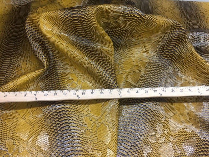 Viper Sopythana Embossed Snake Skin Vinyl Leather Upholstery Gold FabricICEFABRICICE FABRICSViper Sopythana Embossed Snake Skin Vinyl Leather Upholstery Gold Fabric ICEFABRIC