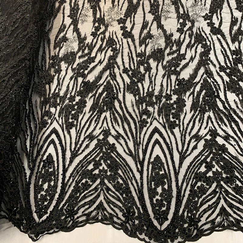 Wedding Lace Hand Beading Mini Floral Mesh Lace With Sequins FabricICEFABRICICE FABRICSBlackWedding Lace Hand Beading Mini Floral Mesh Lace With Sequins Fabric ICEFABRIC
