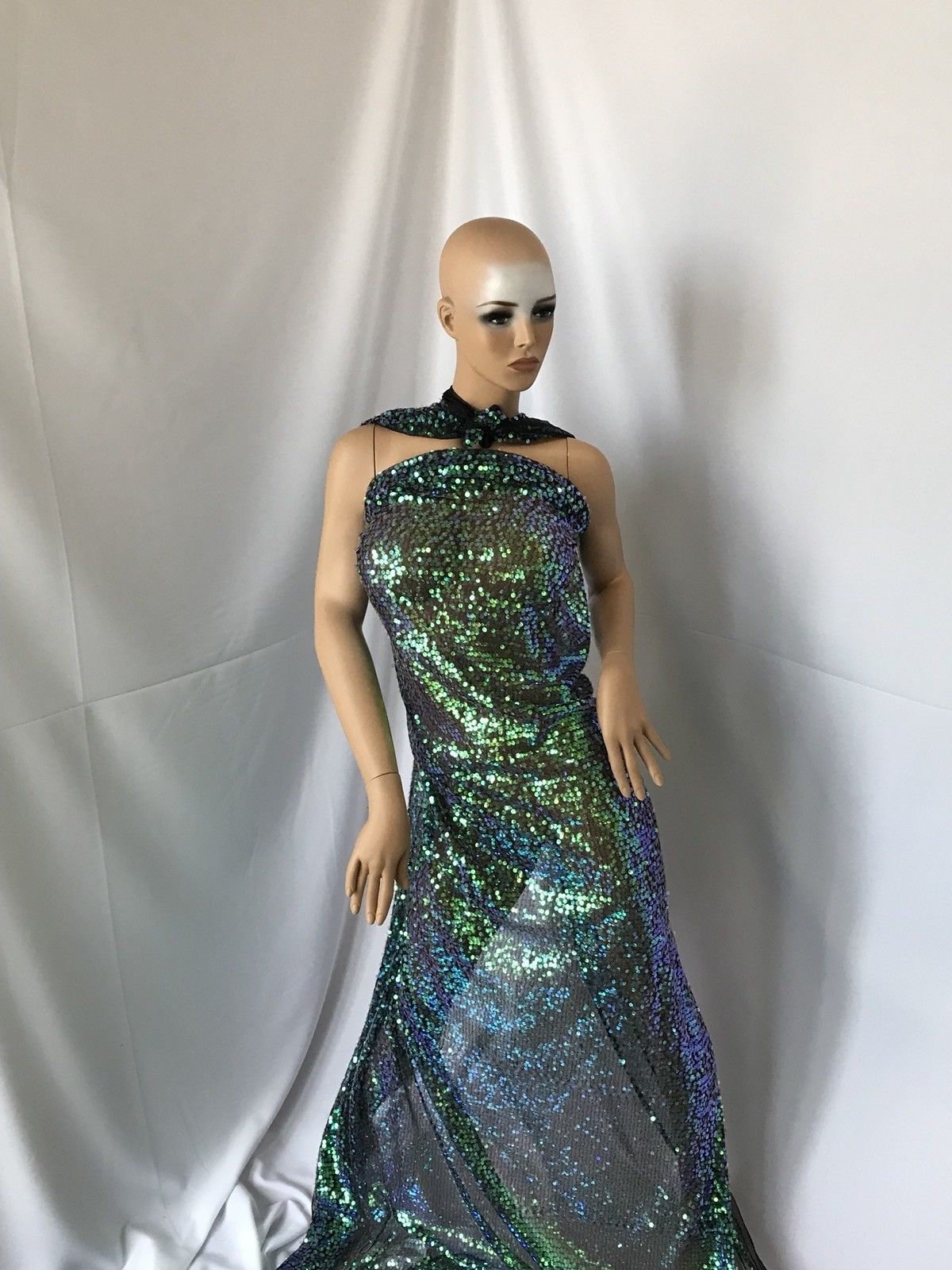 Wedding Top green Sequins mesh lace dress fabric Fashion Prom dress by yardICE FABRICSICE FABRICSWedding Top green Sequins mesh lace dress fabric Fashion Prom dress by yard ICE FABRICS