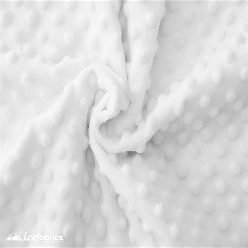 White Minky Dot Fabric Blanket FabricMinkyICE FABRICSICE FABRICSBy The Yard (60 inches Wide)White Minky Dot Fabric Blanket Fabric ICE FABRICS