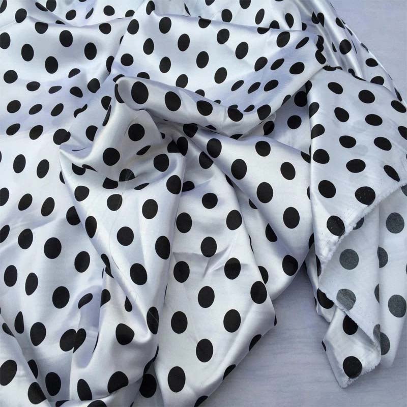 White/black / Silky 1/2 inches/ Polka Dot Fabric / Satin FabricSatin FabricICEFABRICICE FABRICSWhite/blackPer YardWhite/black / Silky 1/2 inches/ Polka Dot Fabric / Satin Fabric ICEFABRIC