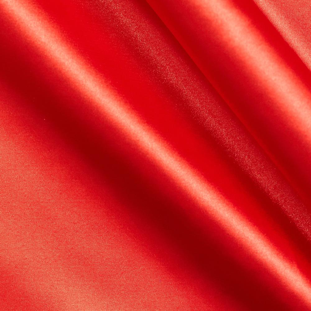 Bright Red Silk Duchess Satin Fabric By The Yard