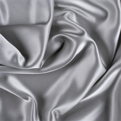 Wholesale Satin Fabric Silky Stretch Charmeuse Satin Silver