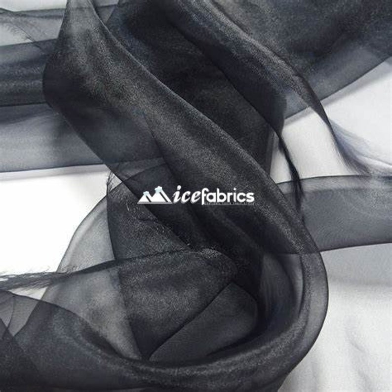 black sheer fabric for dress Black Mia Chiffon Fabric / 60 Wide Soft chiffon Sheer Fabric