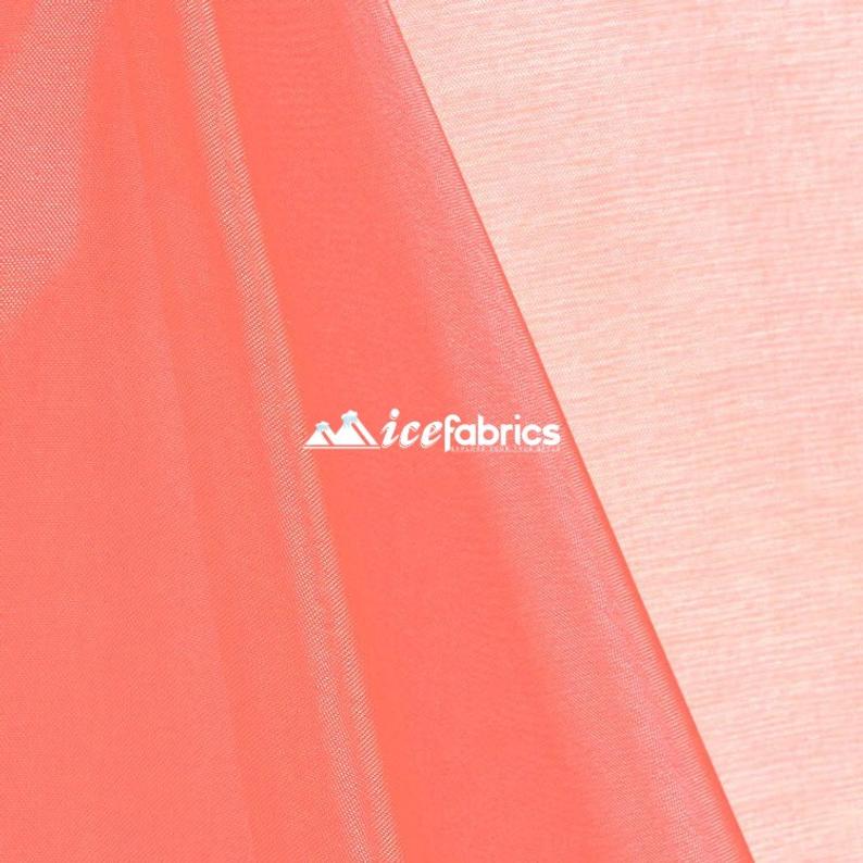 Wholesale Sheer Fabric Crystal Organza Fabric CoralICEFABRICICE FABRICSCoralBy The Roll (58" Wide)Wholesale Sheer Fabric Crystal Organza Fabric Coral ICEFABRIC