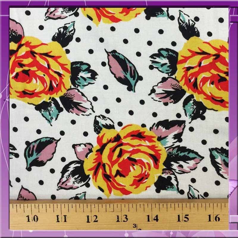 Yellow Roses 100% Rayon Challis Retro Design Floral Print 58" / 60" Wide White FabricICEFABRICICE FABRICSChallis FabricYellow Roses 100% Rayon Challis Retro Design Floral Print 58" / 60" Wide White Fabric ICEFABRIC