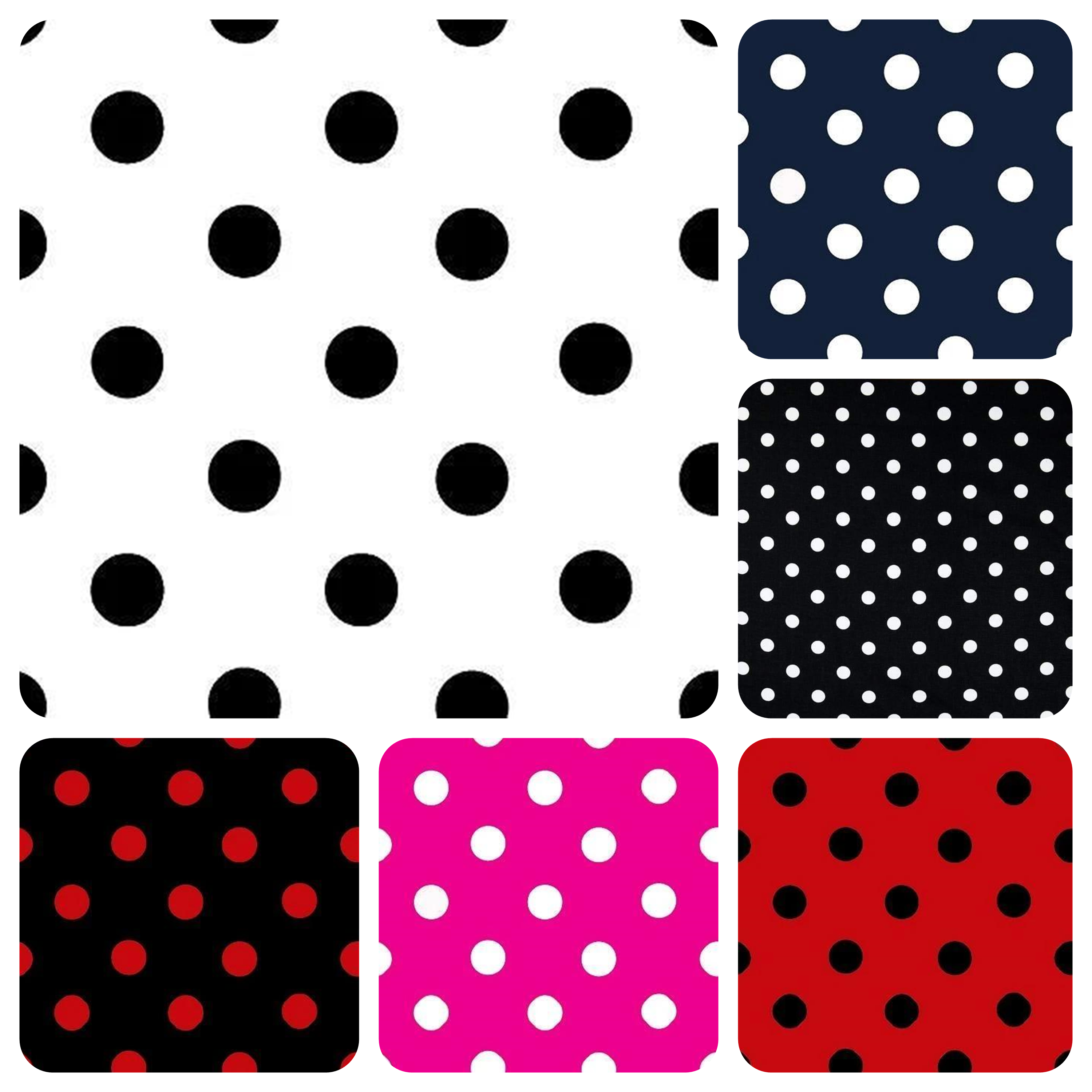 1-Inch Polka Dot Poly Cotton Fabric By The Yard