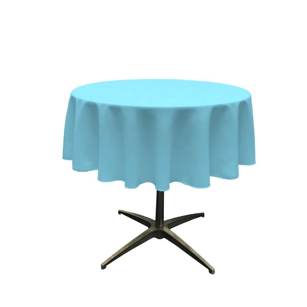 51" Polyester Round Tablecloth (18 Colors) ICEFABRIC |Light Turquoise