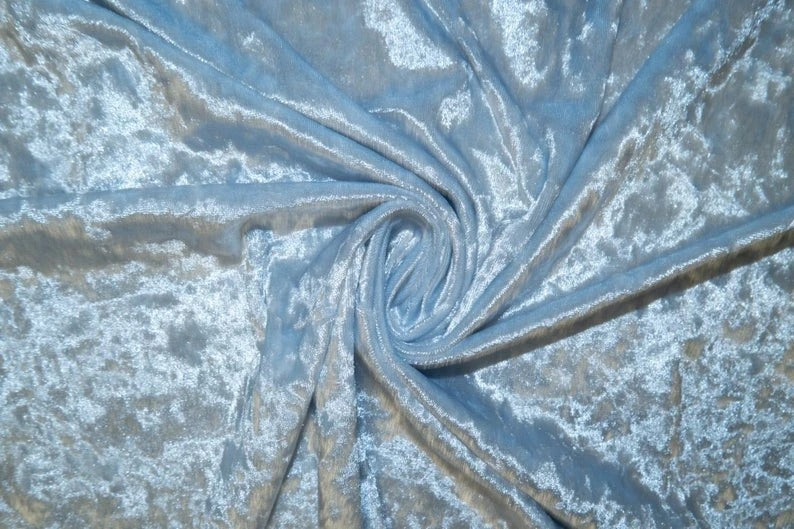 58/60 Inch Wide High-Quality Stretch Crushed Velvet Fabric By The YardVelvet FabricICEFABRICICE FABRICSLight Blue158/60 Inch Wide High-Quality Stretch Crushed Velvet Fabric By The Yard ICEFABRIC Light Blue