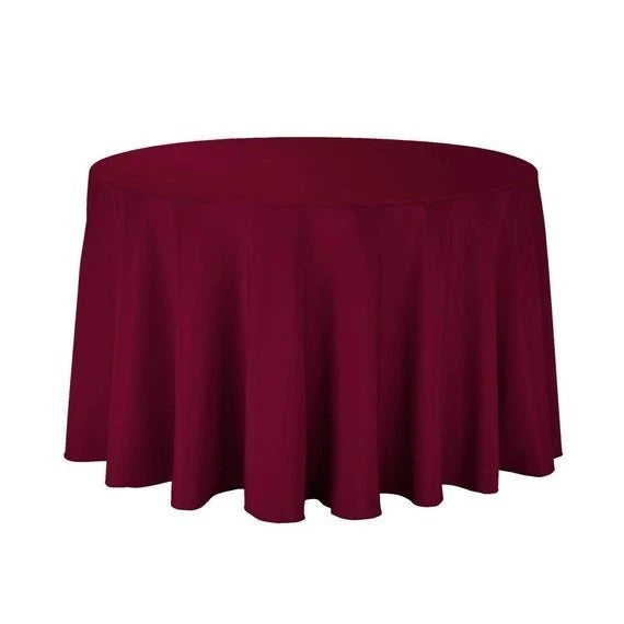 108 Inches Bridal Satin Round Tablecloth, Decoration, Parties decor, Home decor, Birthday Party's table clothesICEFABRICICE FABRICSBurgundy108 Inches Bridal Satin Round Tablecloth, Decoration, Parties decor, Home decor, Birthday Party's table clothes ICEFABRIC | Burgundy