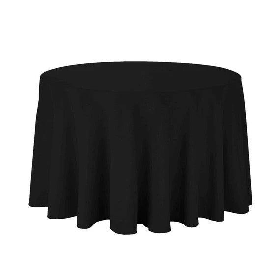 108 Inches Bridal Satin Round Tablecloth, Decoration, Parties decor, Home decor, Birthday Party's table clothesICEFABRICICE FABRICSBlack108 Inches Bridal Satin Round Tablecloth, Decoration, Parties decor, Home decor, Birthday Party's table clothes ICEFABRIC | Black Table cloth