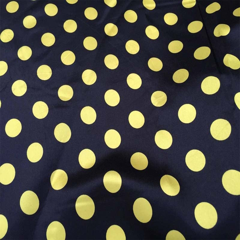1/2inch Polka Dot Silky/Soft Charmeuse Satin FabricSatin FabricICEFABRICICE FABRICSBlack/yellow1/2inch Polka Dot Silky/Soft Charmeuse Satin Fabric ICEFABRIC | Black and Yellow Dot Polka
