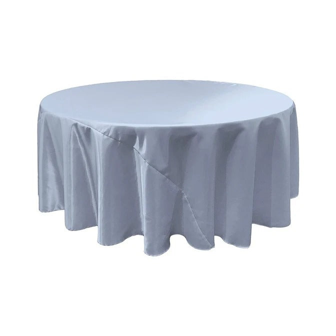 108 Inches Bridal Satin Round Tablecloth, Decoration, Parties decor, Home decor, Birthday Party's table clothesICEFABRICICE FABRICSLight Blue108 Inches Bridal Satin Round Tablecloth, Decoration, Parties decor, Home decor, Birthday Party's table clothes ICEFABRIC | Gray