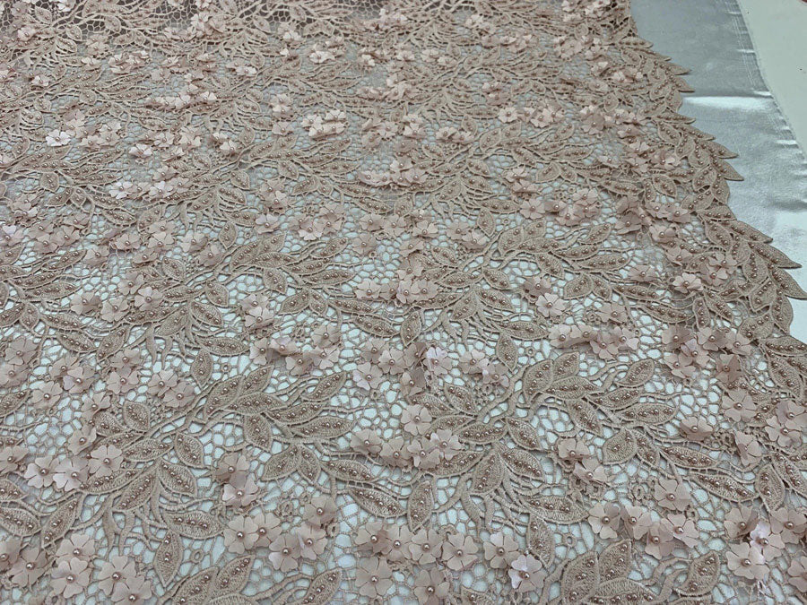 3D Flowers Bridal Heavy Double Beaded Floral Mesh Lace Fabric By The YardICEFABRICICE FABRICSDusty Rose3D Flowers Bridal Heavy Double Beaded Floral Mesh Lace Fabric By The Yard ICEFABRIC |Dusty Rose