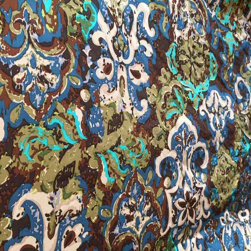 100% Rayon Beautiful Distorted Flowers With Hues Of Blue, Fuchsia, Green And White Tones 58-60 Inches WideChallis FabricICEFABRICICE FABRICS100% Rayon Beautiful Distorted Flowers With Hues Of Blue, Fuchsia, Green And White Tones 58-60 Inches Wide ICEFABRIC