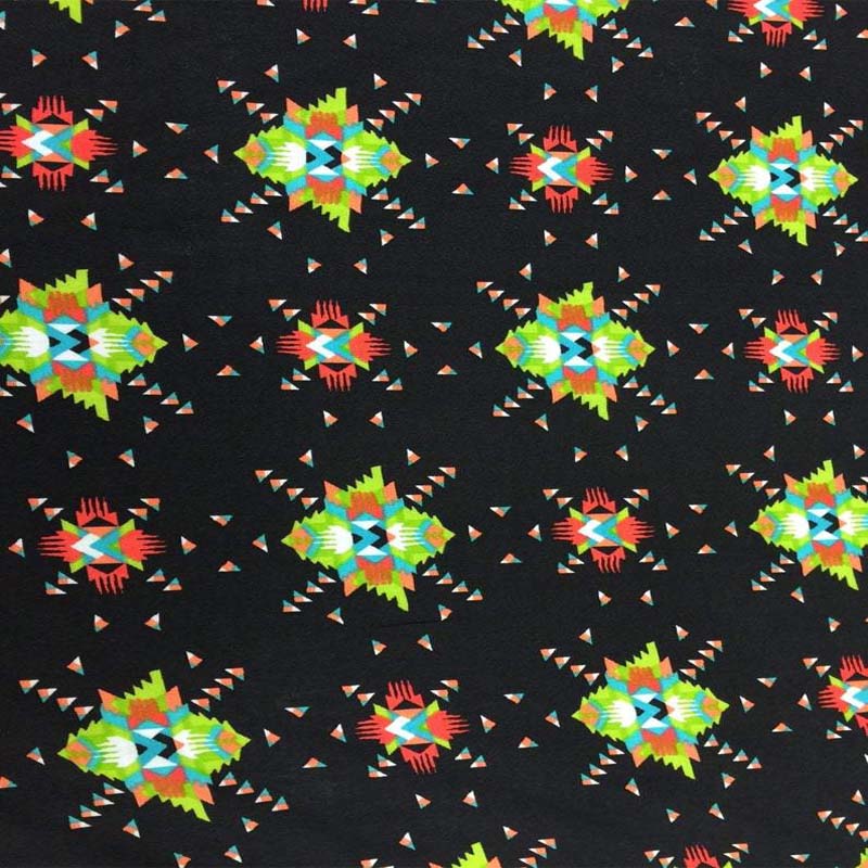 100% Rayon Challis Black Native American Inspired Print Fabric Sold By The YardChallis FabricICEFABRICICE FABRICS100% Rayon Challis Black Native American Inspired Print Fabric Sold By The Yard ICEFABRIC