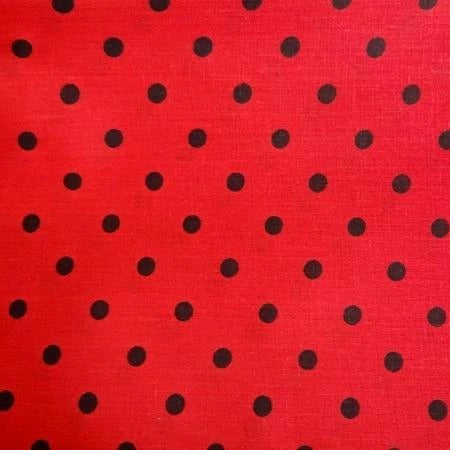 1/2" Polka Dot/Spot Poly Cotton Fabric By the YardCotton FabricICEFABRICICE FABRICSBlack Dot on Red11/2" Polka Dot/Spot Poly Cotton Fabric By the Yard ICEFABRIC | Red and Black Dot Polka