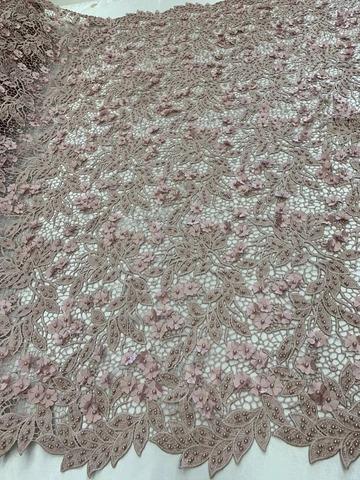 3D Flowers Bridal Heavy Double Beaded Floral Mesh Lace Fabric By The YardICEFABRICICE FABRICSLight Pink3D Flowers Bridal Heavy Double Beaded Floral Mesh Lace Fabric By The Yard ICEFABRIC |Egg Plant