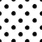 1 Inch Polk Dot Fabric / Poly Cotton Fabric / Black Dot on White