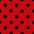 Black Dot on Red 1-Inch Polka Dot Poly Cotton Fabric By The Yard