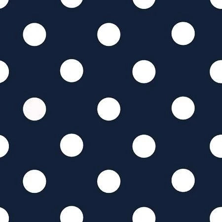 1-Inch Polka Dot/Spot Poly Cotton Fabric By The YardCotton FabricICEFABRICICE FABRICSWhite Dot on Navy11-Inch Polka Dot/Spot Poly Cotton Fabric By The Yard ICEFABRIC | Navy and White Dot