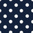 White Dot on Navy 1-Inch Polka Dot Poly Cotton Fabric By The Yard