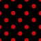 1 Inch Polk Dot Fabric / Poly Cotton Fabric / Red Dot on Black