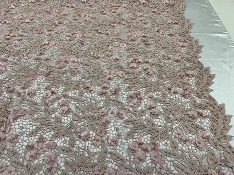 3D Flowers Bridal Heavy Double Beaded Floral Mesh Lace Fabric By The YardICEFABRICICE FABRICSLight Pink3D Flowers Bridal Heavy Double Beaded Floral Mesh Lace Fabric By The Yard ICEFABRIC |Egg Plant