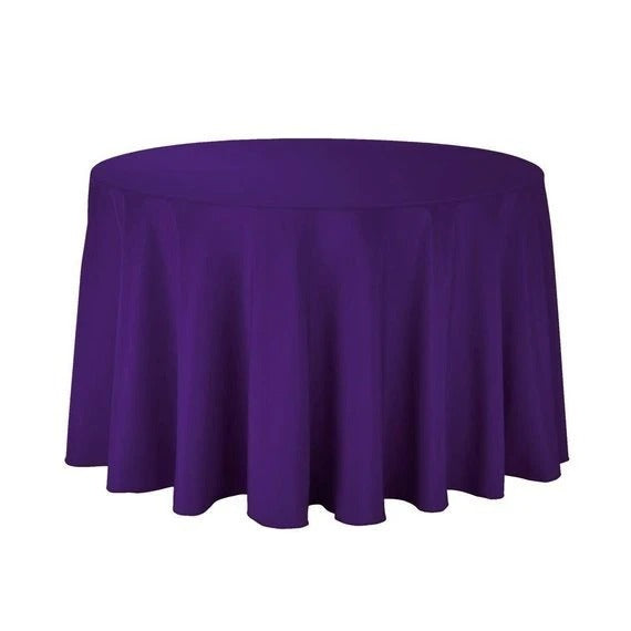 108 Inches Bridal Satin Round Tablecloth, Decoration, Parties decor, Home decor, Birthday Party's table clothesICEFABRICICE FABRICSPurple108 Inches Bridal Satin Round Tablecloth, Decoration, Parties decor, Home decor, Birthday Party's table clothes ICEFABRIC | Purple Table Cloth