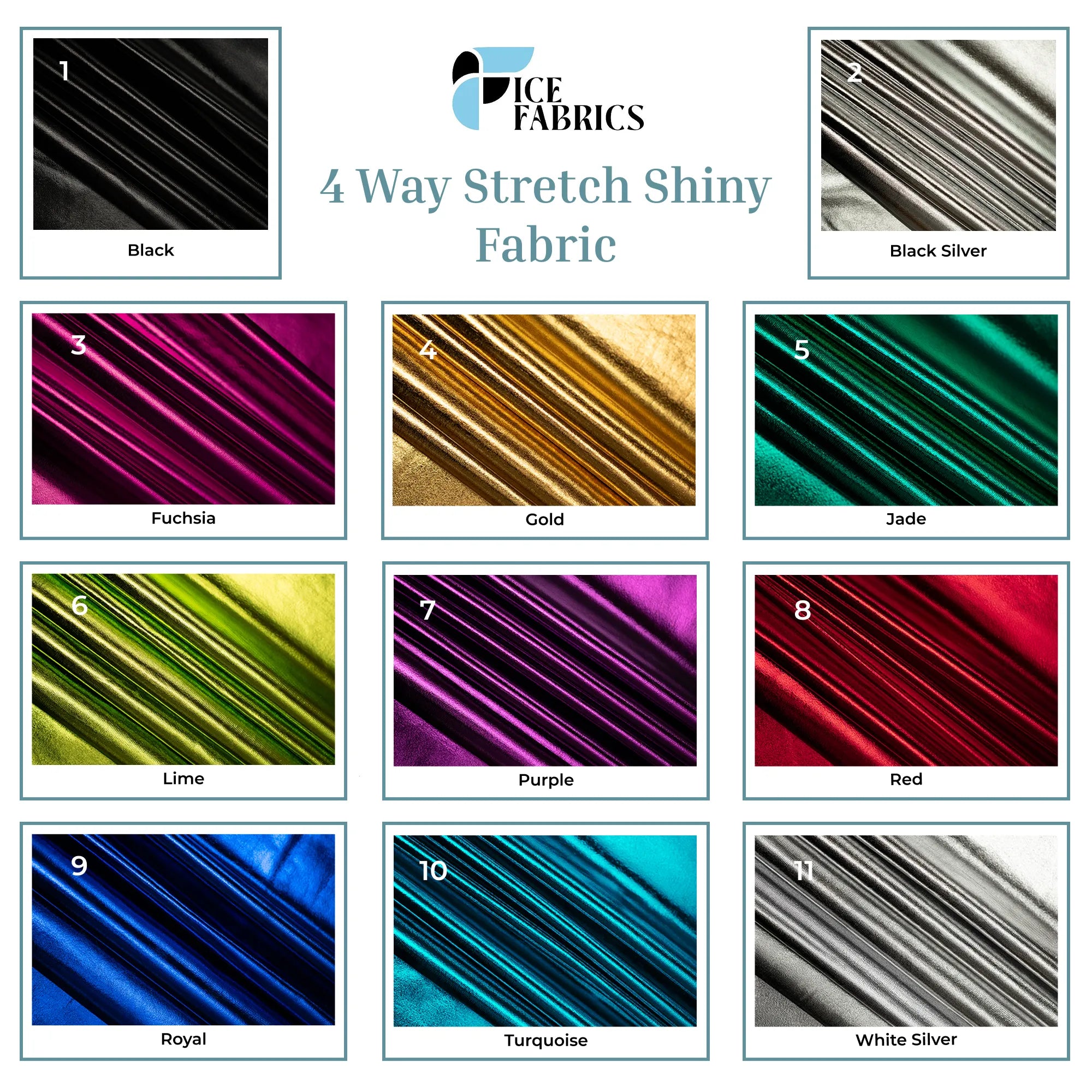 4 Way Stretch Shiny Spandex Fabric By The Yard