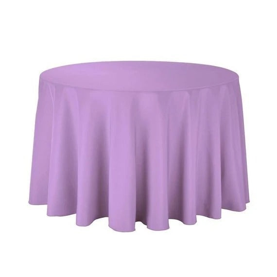 108 Inches Bridal Satin Round Tablecloth, Decoration, Parties decor, Home decor, Birthday Party's table clothesICEFABRICICE FABRICSLavender108 Inches Bridal Satin Round Tablecloth, Decoration, Parties decor, Home decor, Birthday Party's table clothes ICEFABRIC | Light Purple