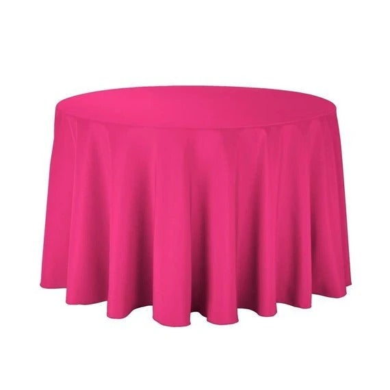 108 Inches Bridal Satin Round Tablecloth, Decoration, Parties decor, Home decor, Birthday Party's table clothesICEFABRICICE FABRICSFuchsia108 Inches Bridal Satin Round Tablecloth, Decoration, Parties decor, Home decor, Birthday Party's table clothes ICEFABRIC | Dark pink
