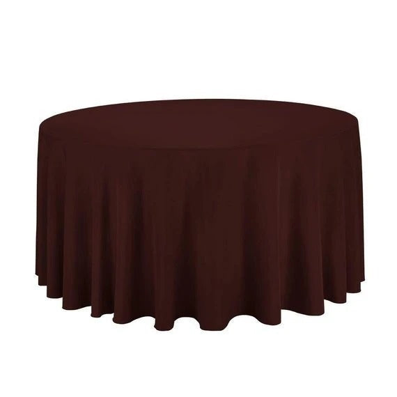 108 Inches Bridal Satin Round Tablecloth, Decoration, Parties decor, Home decor, Birthday Party's table clothesICEFABRICICE FABRICSChocolate108 Inches Bridal Satin Round Tablecloth, Decoration, Parties decor, Home decor, Birthday Party's table clothes ICEFABRIC | Dark Brown