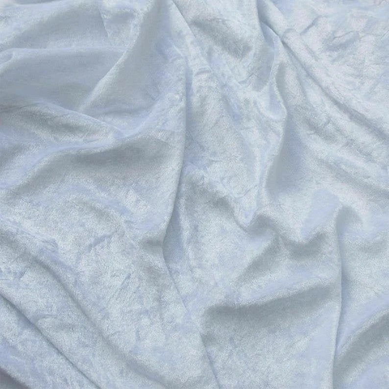 58/60 Inch Wide High-Quality Stretch Crushed Velvet Fabric By The YardVelvet FabricICEFABRICICE FABRICSWhite158/60 Inch Wide High-Quality Stretch Crushed Velvet Fabric By The Yard ICEFABRIC White