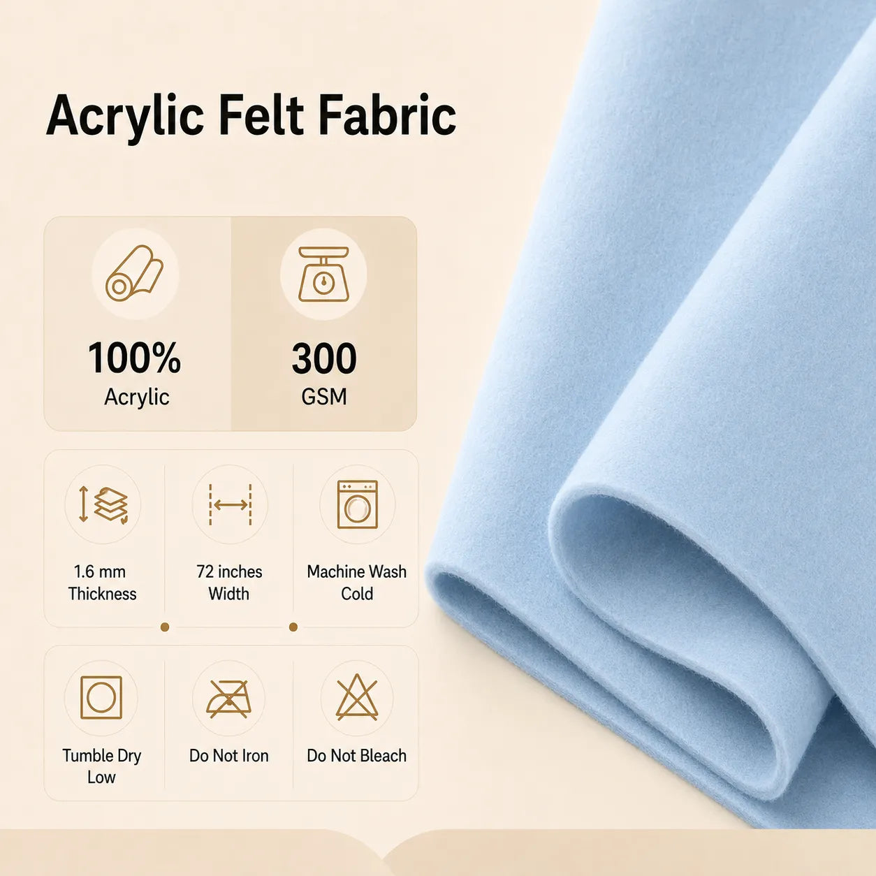 Felt Material Acrylic Felt Material 1.6mm Thick Details