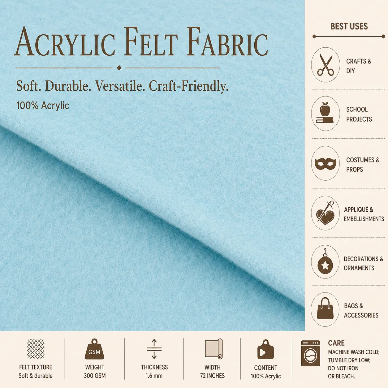 Felt Material Acrylic Felt Material 1.6mm Thick Usecase