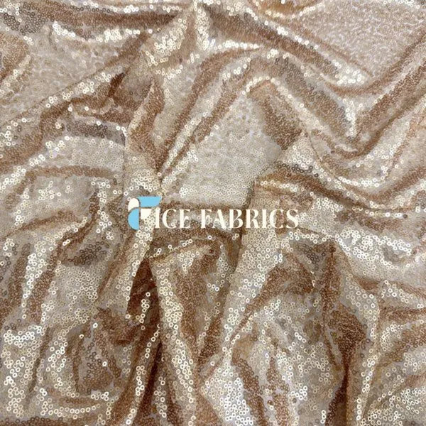 All Over Champagne Mesh Glitz Mini Sequins Fabric