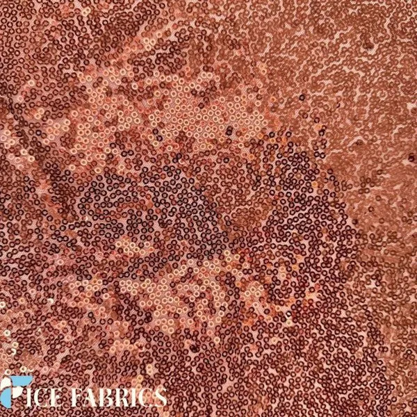 All Over Copper Mesh Glitz Mini Sequins Fabric