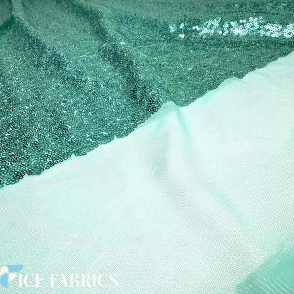 All Over Jade Mesh Glitz Mini Sequins Fabric