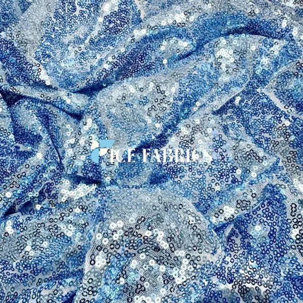 All Over Perry Blue Mesh Glitz Mini Sequins Fabric | Ice Fabrics All Over Perry Blue Mesh Glitz Mini Sequins Fabric | Ice Fabrics