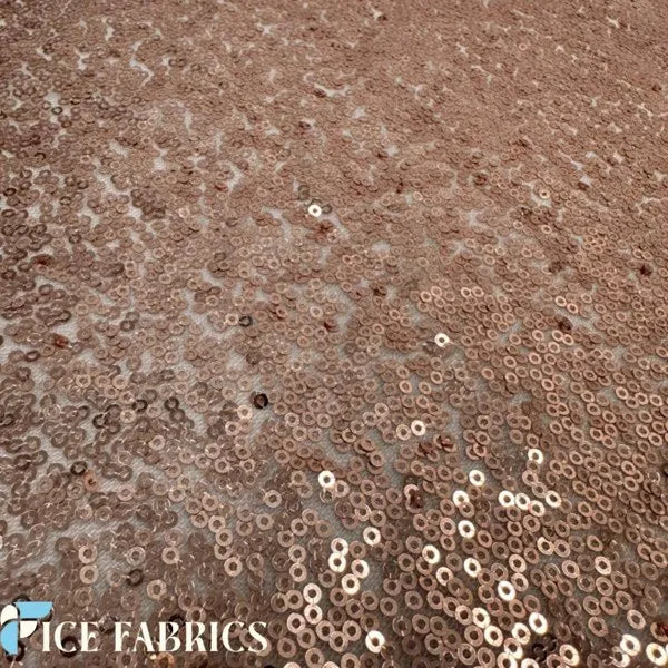 All Over Rose Gold Mesh Glitz Mini Sequins Fabric