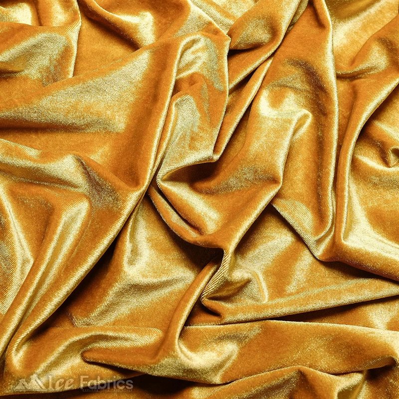 Ice Fabrics Stretch Velvet Fabric Soft and Smooth ICE FABRICS Antique Gold
