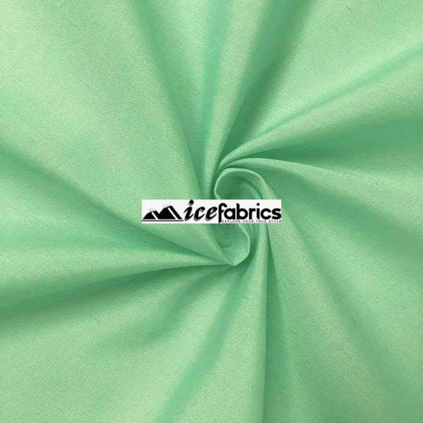 Aqua Green Poly Cotton Broadcloth Fabric By The Yard